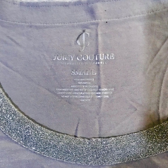 Juicy Couture short sleeve silver top - Picture 2 of 5